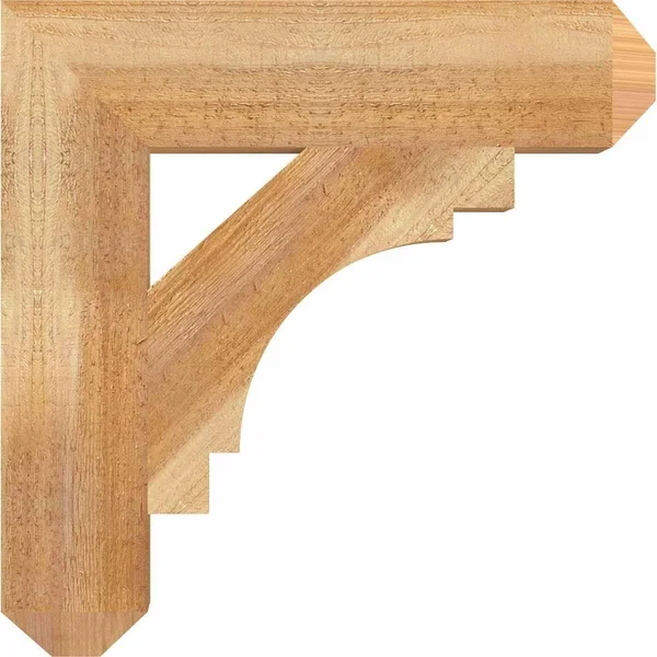 Ekena Millwork BKT06X38X38MRC04RWR 6x22W x 38x22D x 38x22H Merced Craftsman Rough Sawn BRACKET, Western Red Cedar