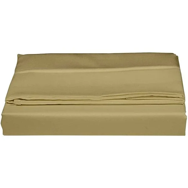 GOTS Certified 300TC Organic Cotton Sateen Wrinkle Resistant Flat Sheets - Sand - King