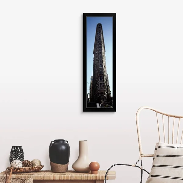 Low Angle View of An Office Building - Flatiron Building, Manhattan, New York City, New York State, Black Framed Wall Art, 12x