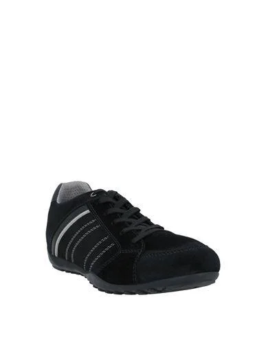 Geox Man Sneakers Black Size 11 Soft Leather - Textile fibers