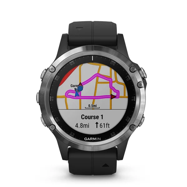 Garmin fenix 5 PLUS Multisport GPS /Galileo Watch - 1.2x22 Display - Silver/Black