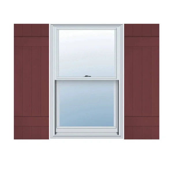 14x22W x 43x22H Lifetime Vinyl, Standard Four Board Joined, Board-n-Batten Shutters, w/Installation Shutter-Lok&s & Matching