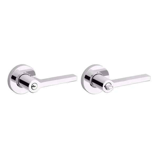 Baldwin 5260.LENT Contemporary Left Handed Single Cylinder Keyed Entry - Polished Chrome