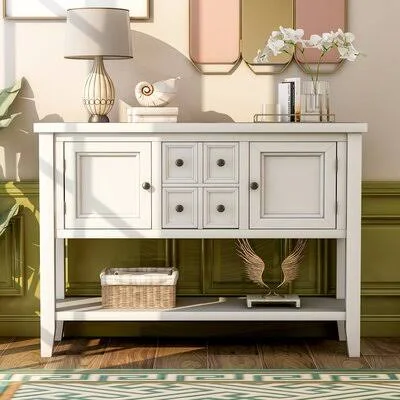 Armendariz 46x22 Solid Wood Console Table Longshore Tides Color: White