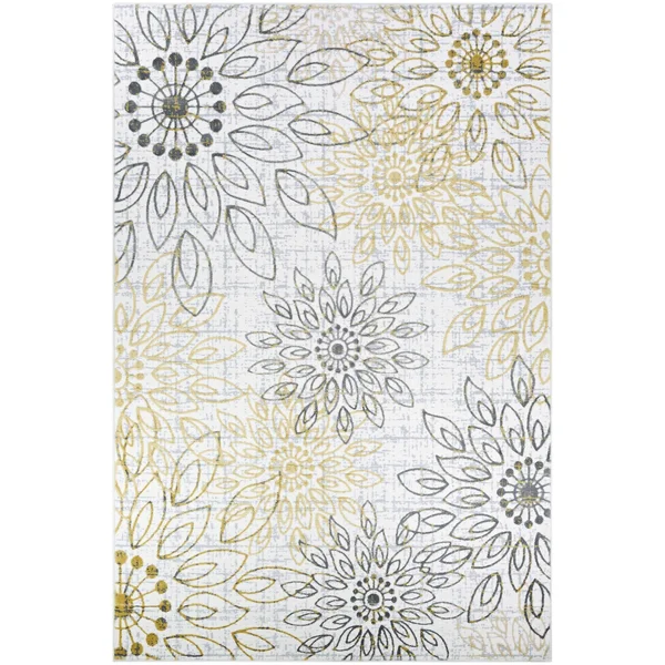 Couristan 6&6x22 x 9&6x22 Ivory/Steel Blue Calinda Summer Bliss Area Rug