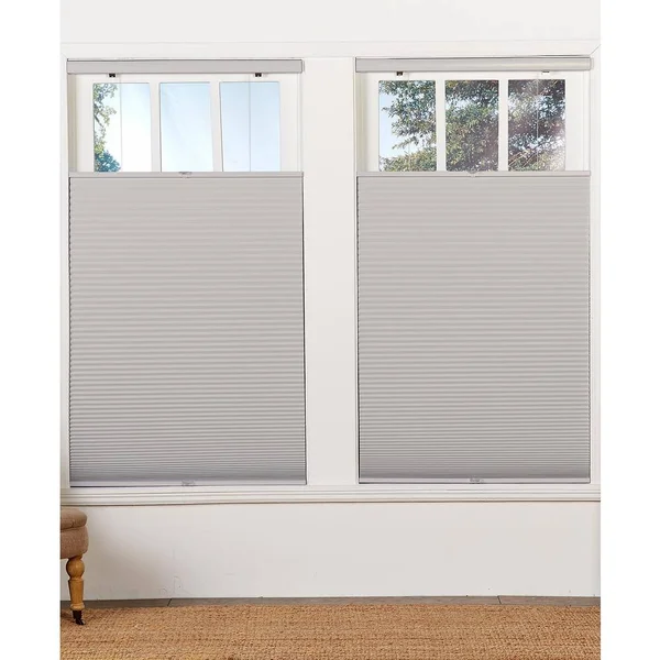 Perfect Lift Window Treatment Cut-to-Width Sterling Gray 1.5in. Cordless Blackout Top Down Bottom Up Cellular Shade - 51in. W x