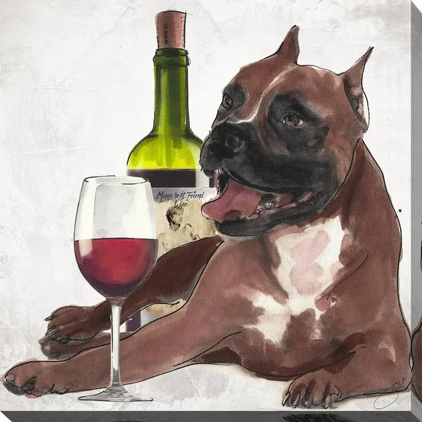 Picture Perfect International by Jodi 'Wine A Bit' Giclee Stretched Canvas Wall Art, 36 Inches x 36 Inches x 1.5 Inches