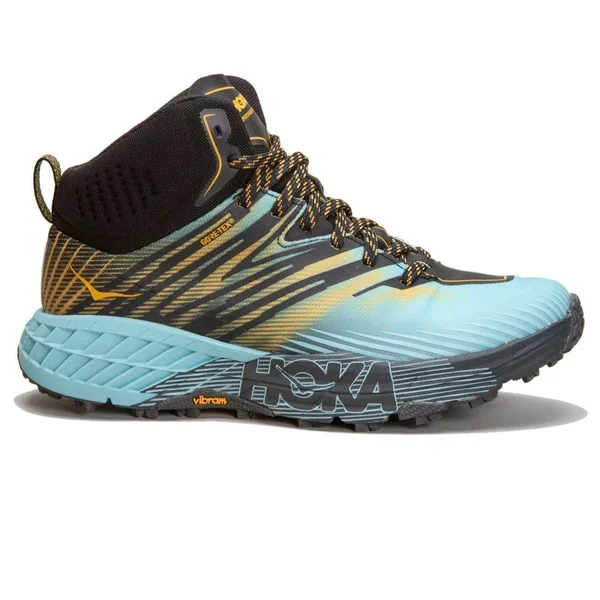 Hoka One One Women's Speedgoat Mid 2 GTX - 6 - Antigua Sand, Golden Rod