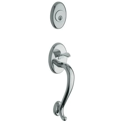 Baldwin 85315.452.RFD Logan Sectional Trim Right Hand Dummy Handleset with Wave Lever, Distressed Antique Nickel