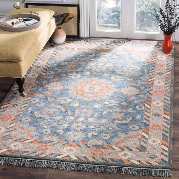 Safavieh Aspen APN123A 2&3x22 x 7&0x22 Runner Blue, Rust Area Rug