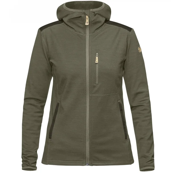 Fjallraven - Women's Keb Fleece Hoodie - Laurel Green-Deep Forest, Xs