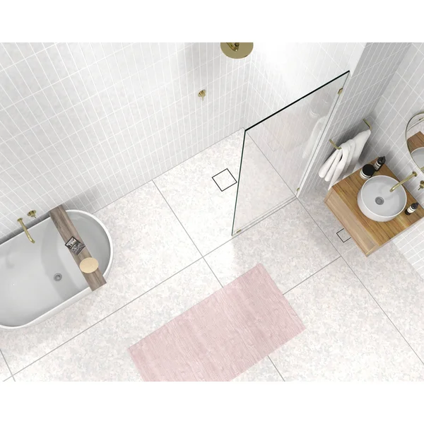 Glass Warehouse 78x22 x 31x22 Frameless Shower Door - Single Fixed Panel - Polished Chrome