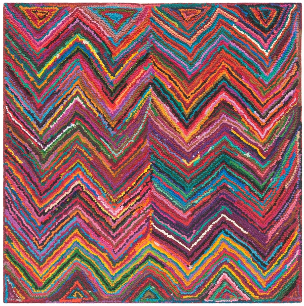 Safavieh Nantucket Pink/Multi 4& x 4& Square Area Rug
