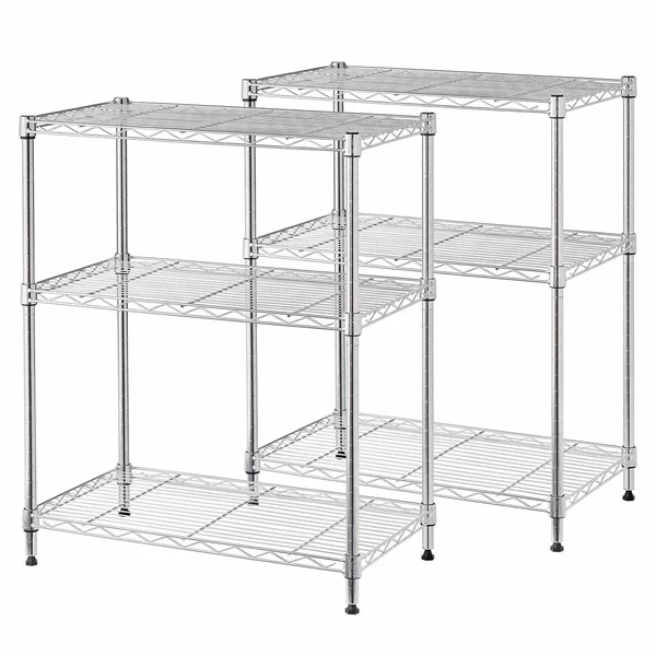 Home Storage Space 3-Tier Rack 2 Pk. - Chrome