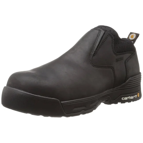 Carhartt Men's 4-Inch Force Waterproof Slip on Boots, Black