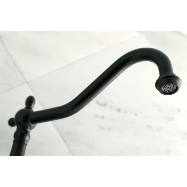 Kingston Brass KS1020PX Heritage Wall Mount Tub Faucet, Matte Black