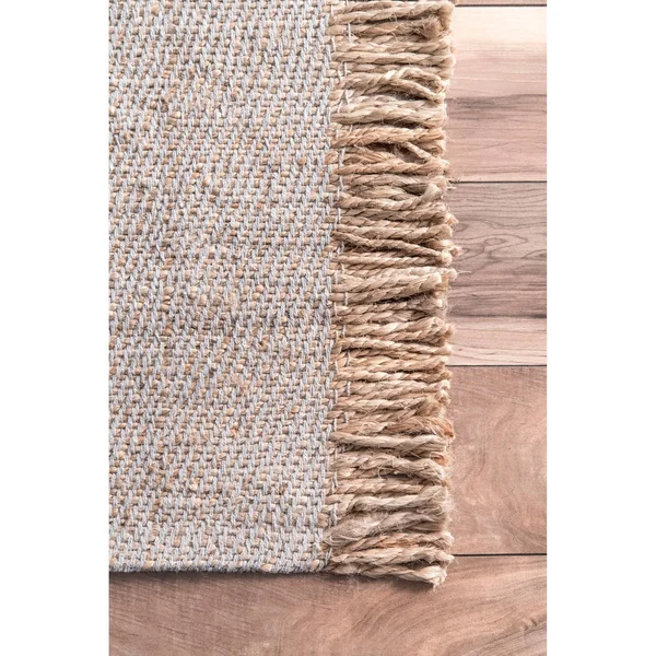 nuLOOM Handmade Flatweave Solid Tassel Area Rug (2& 6x22 x 6& Runner - Blue)