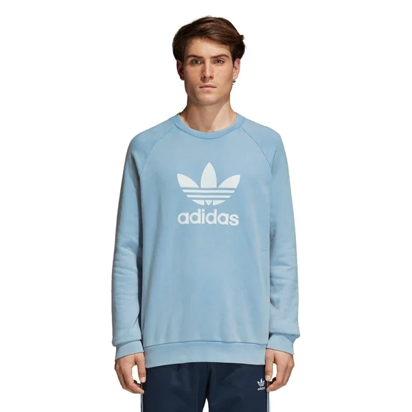 Adidas Originals Men's Trefoil Crew Sweatshirt, Blue, Size: XL
