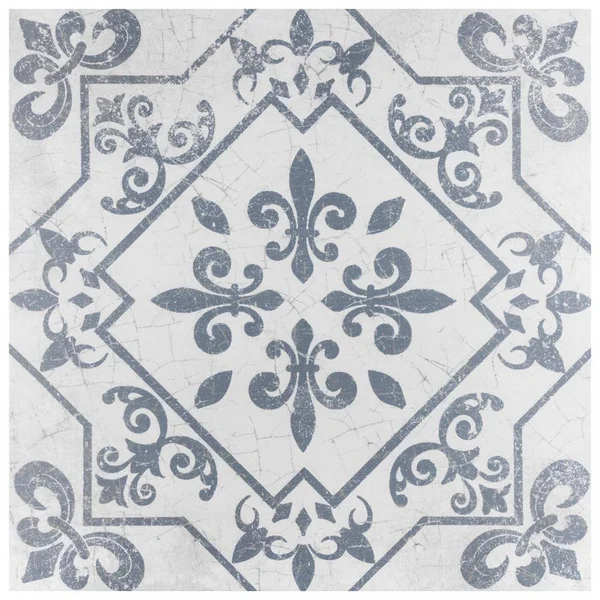 Merola Tile Atlantic Azul Encaustic 17-5/8 in. x 17-5/8 in. Ceramic Floor and Wall Tile (15.53 Sq. ft., case), White and Slate