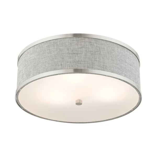 Livex Lighting Park Ridge 3 Light Brushed Nickel Semi Flush Mount 60423-91
