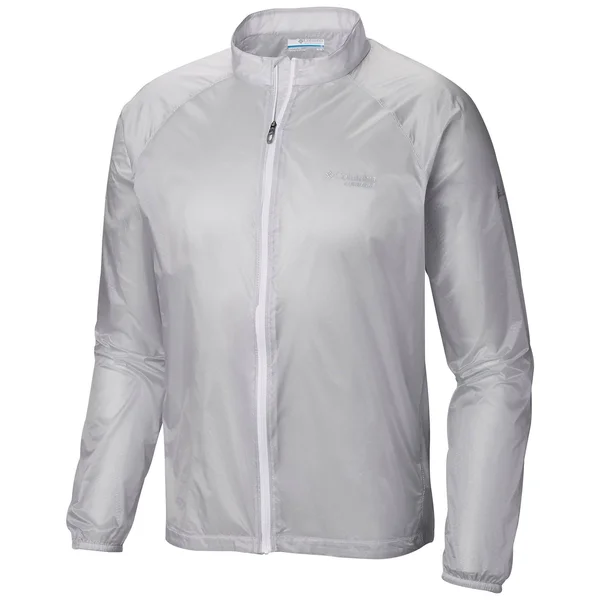 Columbia F.K.T. Wind Jacket XL, Cool Grey Embossed Print, White Zip