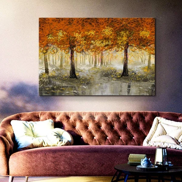 Wall26-canvas Wall Art-Oil Painting Red Forest Theme for Living Room-Giclee Painting Wall Bedroom Living House Decoration Home A