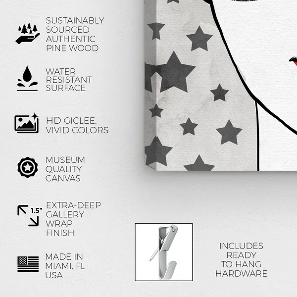 Oliver Gal 'Sequins Shades and Stars' Fashion and Glam Wall Art Canvas Print Accessories - White, Red - 24 x 24