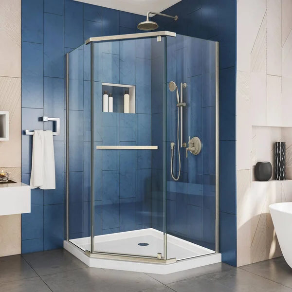 DreamLine SHEN-2138380-04 Prism Pivot Shower Enclosure - Brushed Nickel, 38-1/8x22 x 38-1/8x22 x 72x22