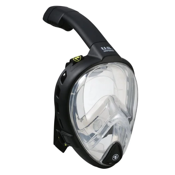 Airgo II LX- Snorkeling Full Face Mask+Snorkel Combo - U.S. Divers Clear Lens/Black, L/XL