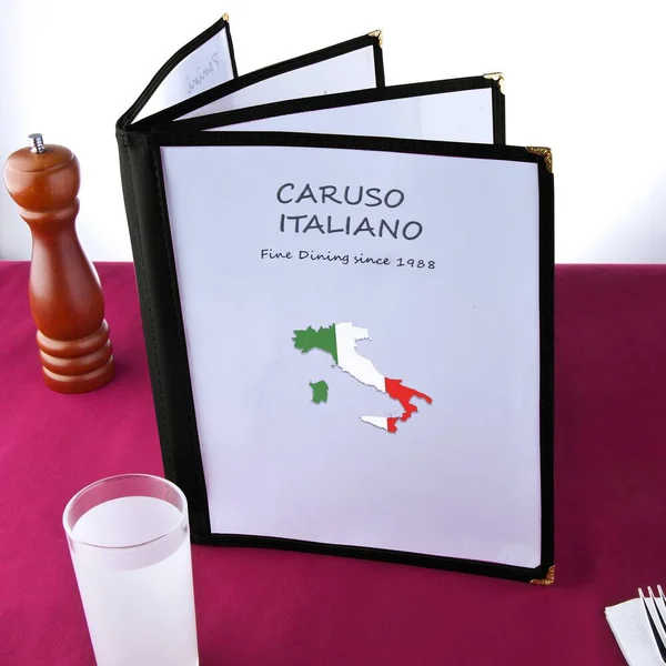 8 1/2x22 x 11x22 Four Pocket Menu Cover - Black