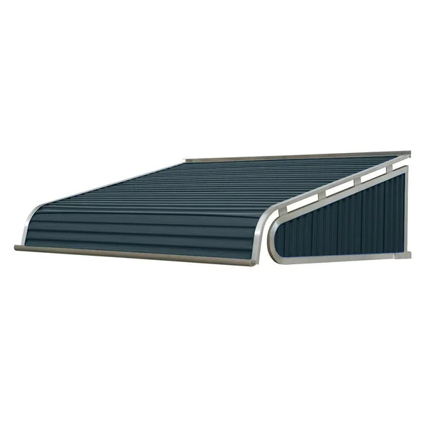 NuImage Awnings 1500 36-in Wide x 60-in Projection Bedford Blue Solid Fixed Door Awning, K151003632