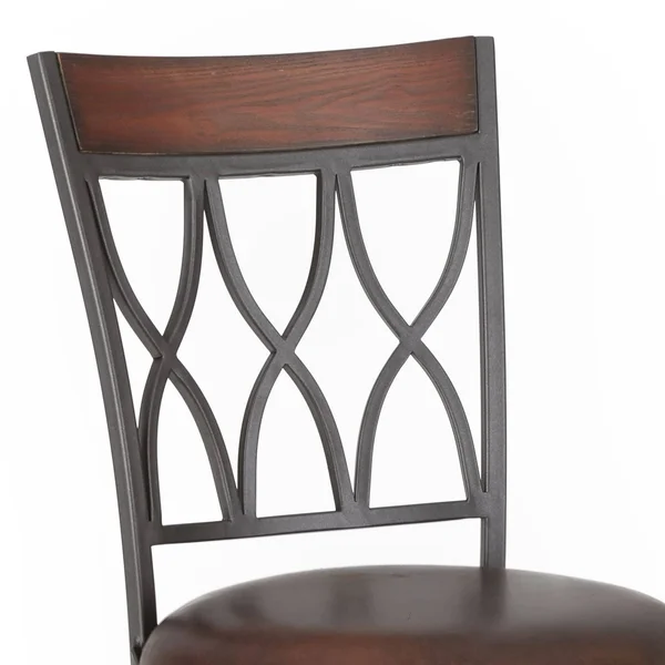 Steve Silver Wallen Faux Leather Swivel Counter Stool - Brown/Dark Silver
