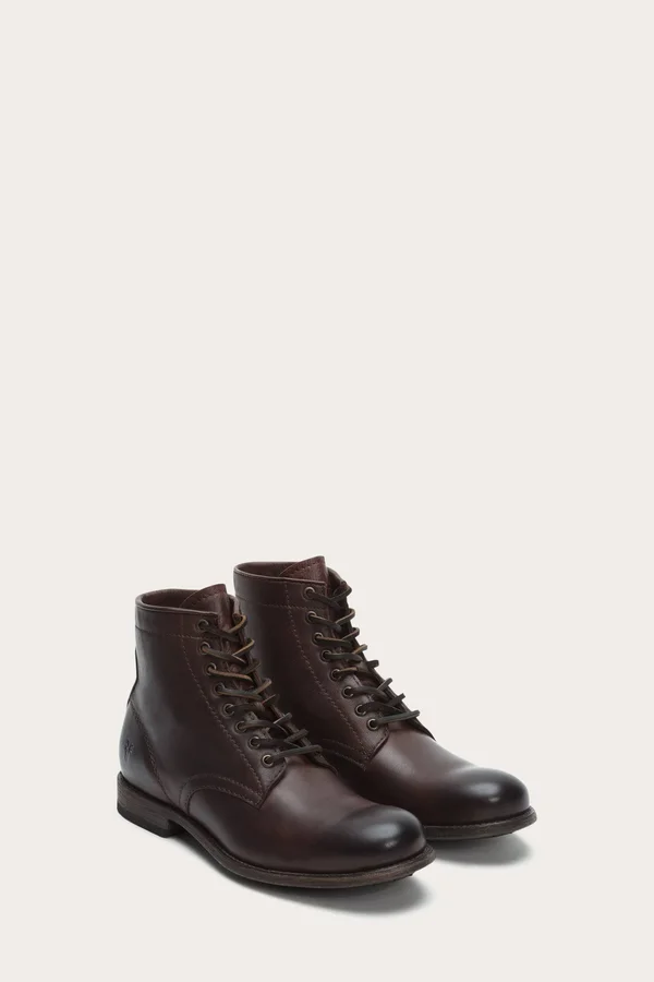 Frye Tyler Lace Up Boots in Dark Brown, Men's Size 7