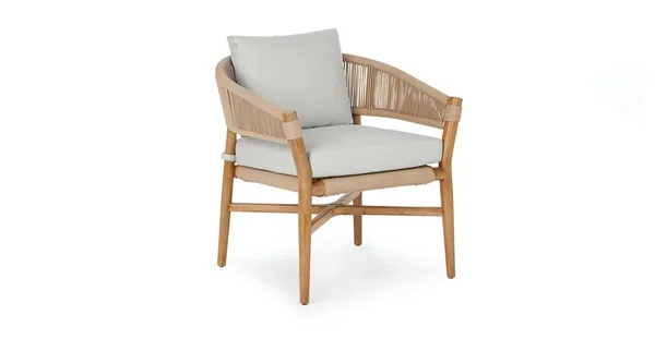 Light Gray Lounge Chair - Solid Wood, Article Makali Outdoor Furniture