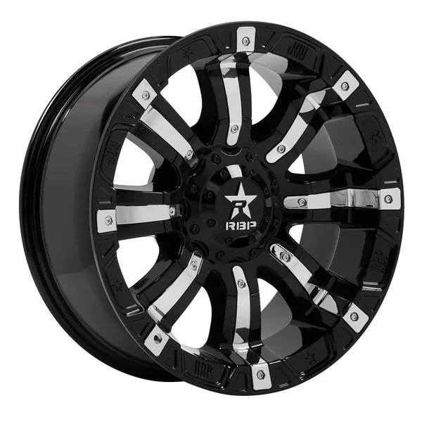 RBP 20x10 Black w/Chrome Inserts 94R-2010-63-25BP