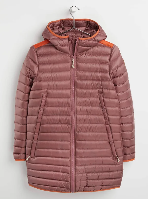 Burton Women's Evergreen Long Down Jacket, Rose Brown, Burnt Ochre, L