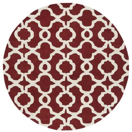 Ivy Bronx Molly Hand-Tufted Red, Ivory Area Rug, Size: Round 9&9 inch