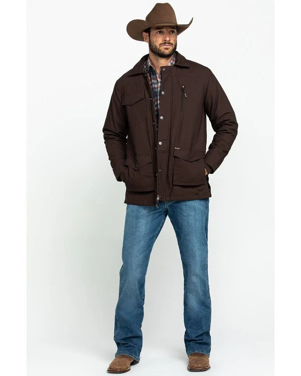 Wrangler Men's Barn Coat, Dark Brown, Medium