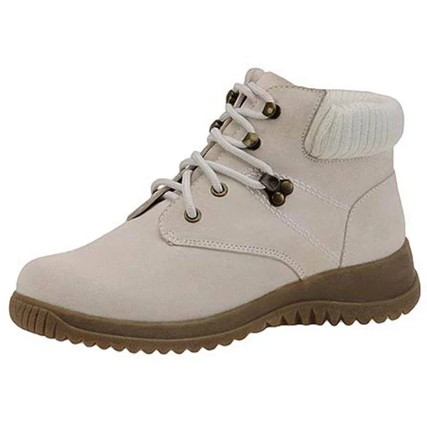 Wanderlust Womens Boston Leather Closed Toe Ankle Cold Weather Boots, Winter White/Suede, 9