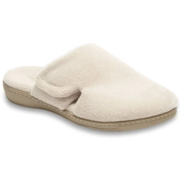 Vionic Terry Mule Slippers - Gemma - Size 8 Medium, Tan