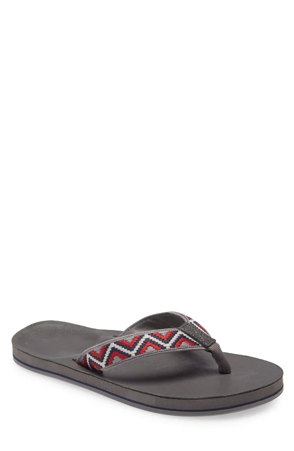 Hari Mari Men's Fields Camino Flip Flop - Unisex 12 - Slate/Multi