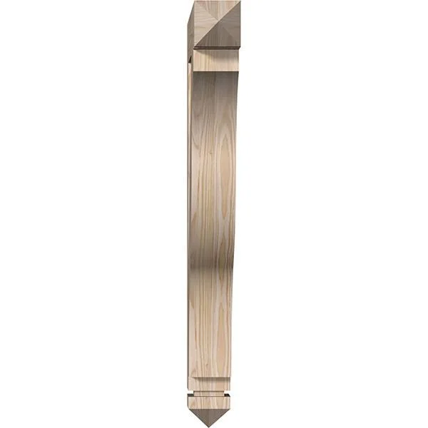 Ekena Millwork BKT04X22X34FST03SDF 3 1/2x22W x 22x22D x 34x22H Funston Arts & Crafts Smooth BRACKET - Douglas Fir
