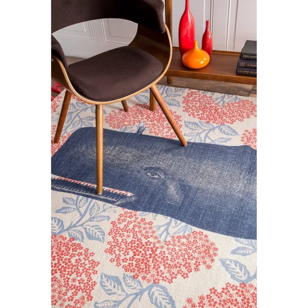 nuLOOM Handmade by Thomas Paul Cotton Printed Whale Area Rug - 2& 6x22 x 6& Runner - Multi
