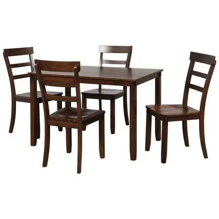 Dining Table Chairs Set of 4 - 5 Piece Dining Table Sets with Dining Chairs, Heavy Duty Wooden Rectangular Dining Room Table Set