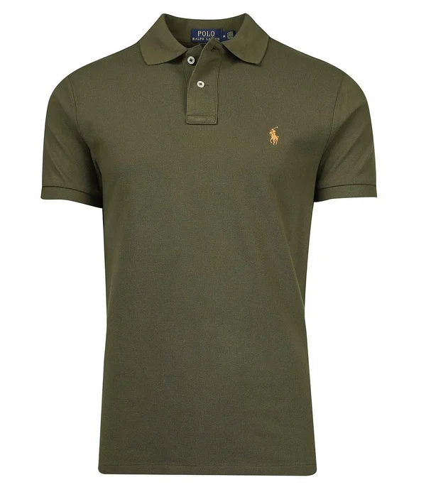 Polo Ralph Lauren Green Pique Polo Shirt - Brand Size Medium