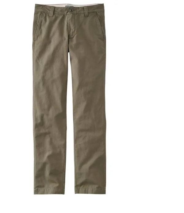 Men's Signature Washed Canvas Cloth Pants, Slim Straight Green 36x32, L.L.Bean