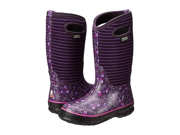Bogs - Classic Flower Stripe - 12 - Purple Multi