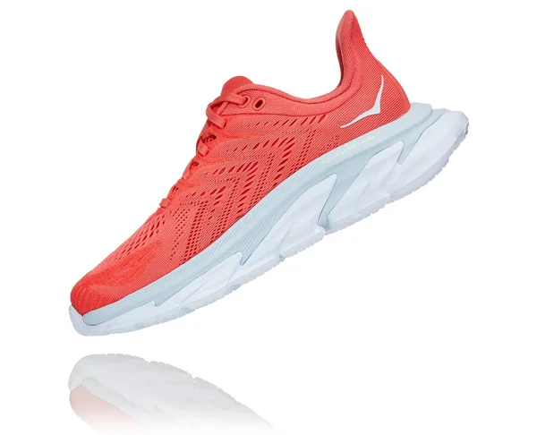 Hoka One One Women's Clifton Edge - Hot Coral/White - 9