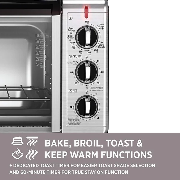 Black+decker TO3230SBD 6-Slice Convection Countertop Toaster Oven - Includes Bake
