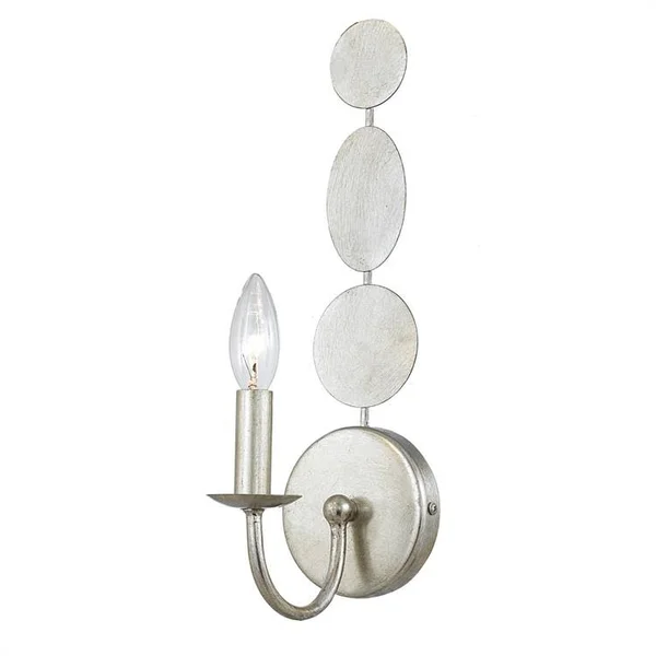 Crystorama 541-SA Layla 1 Light Antique Silver Sconce